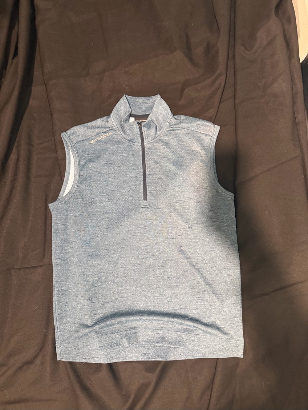 Calvin Klein Men's Blue Sleeveless Quarter-Zip Sweater Vest
